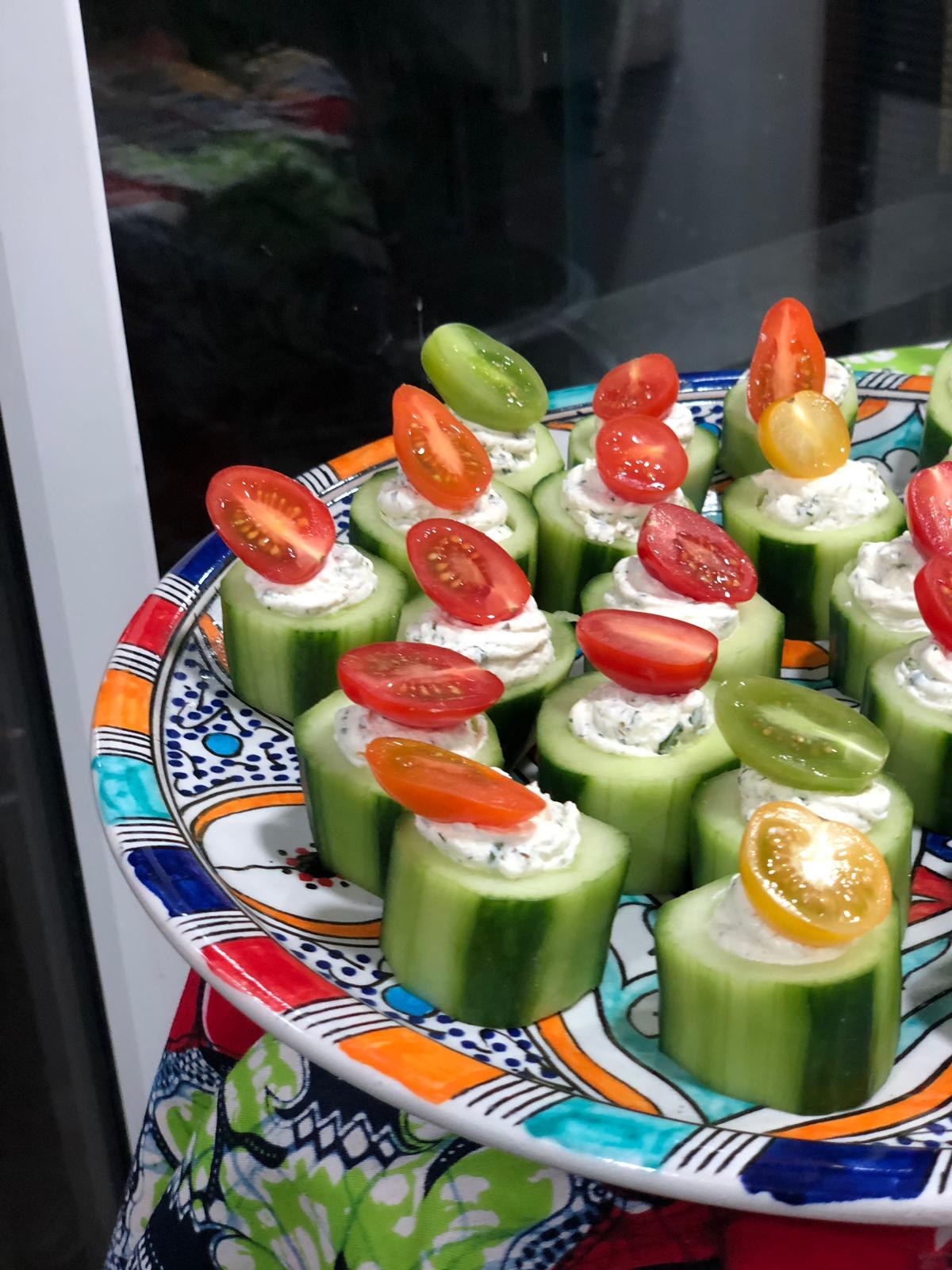 Bouchées fraîches au concombre